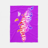 セント・トーマス「ロックシティ」ヴァージン諸島 |紫 フリースブランケット (正面)