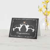 セント・バーナードの結婚おめでとう カード (黄色い花)