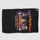 セント・バーナード・ハロウィーン感謝祭クリスマスクラス ゴルフタオル (横)