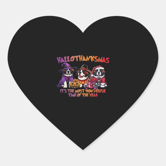 セント・バーナード・ハロウィーン感謝祭クリスマスクラス ハートシール (正面)