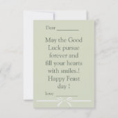 セント・パトリックのデイカード ノートカード (裏面)