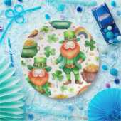 セント・パトリックのパターン – レプレチャウンズと金ゴールド ペーパープレート (パーティー)