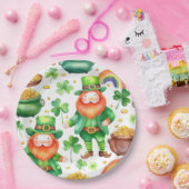 セント・パトリックのパターン – レプレチャウンズと金ゴールド ペーパープレート (パーティー)