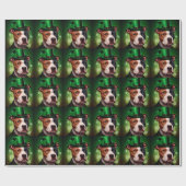 セント・パトリックの日にアメリカの（犬）スタッフォード犬 ラッピングペーパー (フラット)