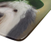 セント・パトリックの日のドレスの古い英語シェプドッグ カッティングボード (角)