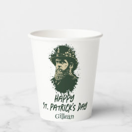 セント・パトリックの日のヴィンテージ・シャムロックはパーソナライズ 紙コップ