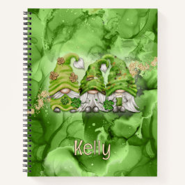 セント・パトリックの日の格言ズ・オン・グリーン・アルコール・インク ノートブック