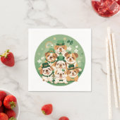 セント・パトリックの日の英語のブルドッグ スタンダードカクテルナプキン (インサイチュ)