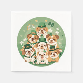 セント・パトリックの日の英語のブルドッグ スタンダードカクテルナプキン