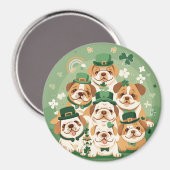 セント・パトリックの日の英語のブルドッグ マグネット (正面/裏面)