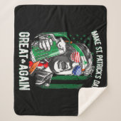 セント・パトリックの日を再素晴らしびトランプおもしろいにする シェルパブランケット (正面)