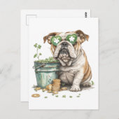 セント・パトリックの日イギリスのブルドッグ ポストカード (正面/裏面)