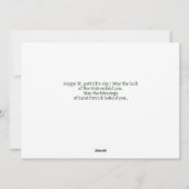 セント・パトリックの日グリーンシャームロックの家族の写真 シーズンカード (裏面)