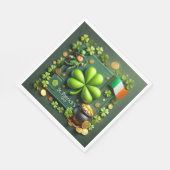 セント・パトリックの日シャムロックとレプレシャン スタンダードランチョンナプキン (角)