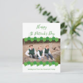 セント・パトリックの日シャムロックの白い緑の写真 シーズンポストカード (スタンド正面)