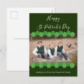 セント・パトリックの日シャムロックグリーン写真 シーズンポストカード (正面/裏面)