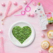 セント・パトリックの日、アイルランドの緑のキラキラ輝くハート ペーパープレート (パーティー)