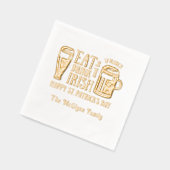 セント・パトリックの日、ビール、ドリンク食べ・ビーアイリッシュ 箔ナプキン (左)