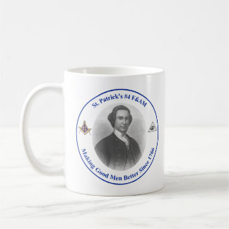セント·パトリックの4番ロゴを両側に貼ったコーヒーマグ コーヒーマグカップ