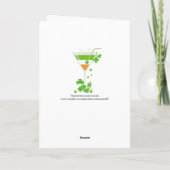 セント・パトリックス・デイ・シャムロック・カクテル・グリーティング・カード カード (裏面)