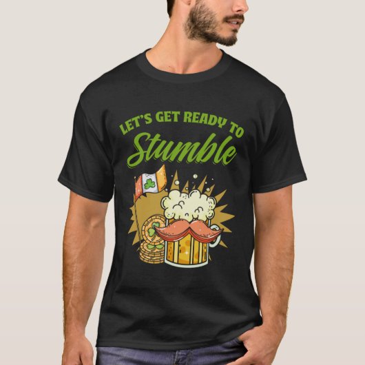セント・パトリック・ズ・デイ・ビールを飲み干す Tシャツ (正面)