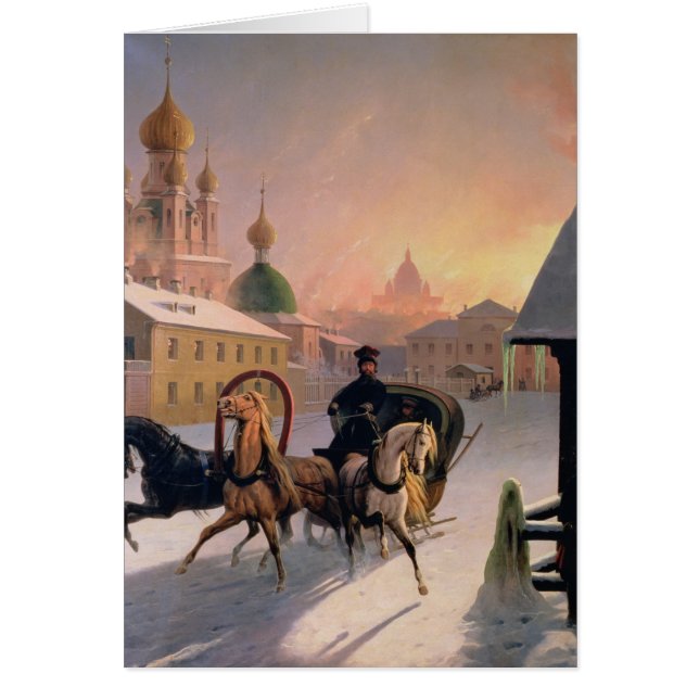 セント・ピーターズバーグの1850年代の通りのトロイカ (正面)