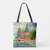 セント・ピーターズバーグロシアのヴィンテージ旅行休暇 トートバッグ (裏面)