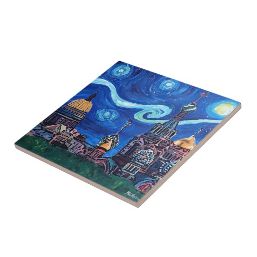 セント・ピーターズバーグロシアの星明かりの夜 タイル (側面)
