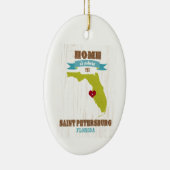 セント・ピーターズバーグ、フロリダの地図-どこであります家 セラミックオーナメント (右)