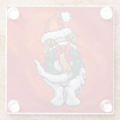 セント・ベルナルド・クリスマス・オン・レッド ガラスコースター (裏面)