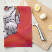 セント・ベルナルド・クリスマス・オン・レッド キッチンタオル (四つ折り)