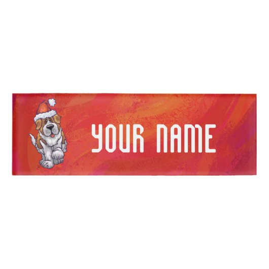 セント・ベルナルド・クリスマス・オン・レッド 名札 (正面)