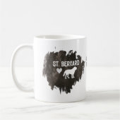 セント・ベルナールパパ犬は恋人の父の日を育てる コーヒーマグカップ (左)