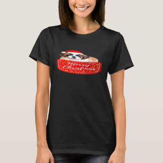 セント・ベルナール・クリスマスドッグをポケットに Tシャツ