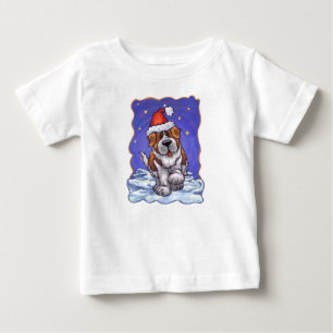 セント・ベルナール・クリスマス ベビーTシャツ