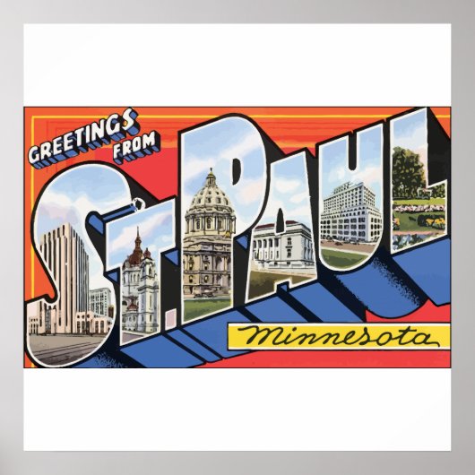 セント・ポール・ミネソタさんからのご挨拶ヴィンテージ ポスター (正面)