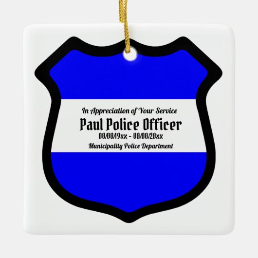 セント・マイケルの盾(スタイル2)スクエア セラミックオーナメント (正面)