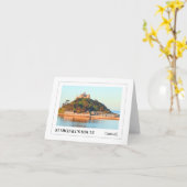 セント・マイケルズ・マウントの夕焼け、コーンウォール カード (黄色い花)