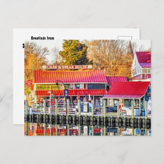 セント・マイケルズ・メリーランドからの挨拶 ポストカード (正面/裏面)