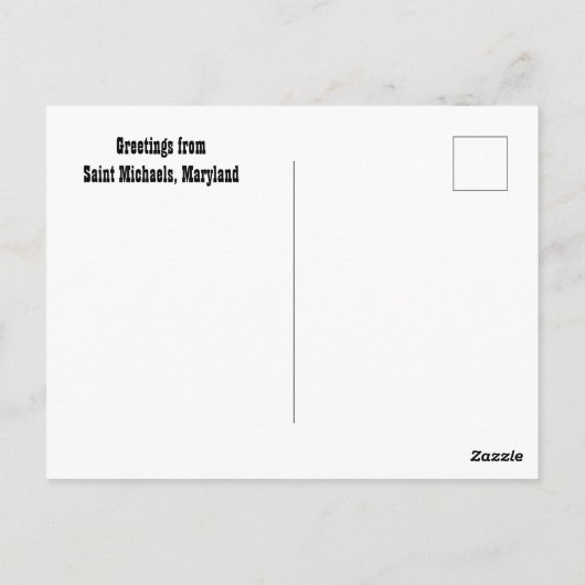 セント・マイケルズ・メリーランドからの挨拶 ポストカード (裏面)