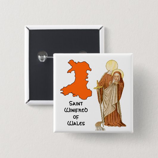 セント・ワイフレッド・オブ・ウェールズ(P 002) 缶バッジ (正面&裏面)