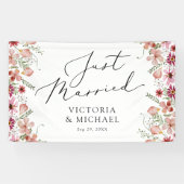 センドフ結婚たった今結婚しました車 横断幕 (横)