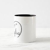 センプリファミイタリアンリア「常に家族」ハート ツートーンマグカップ (中央)