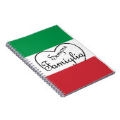 センプリファミイタリアンリア「常に家族」ハート ノートブック (右側)