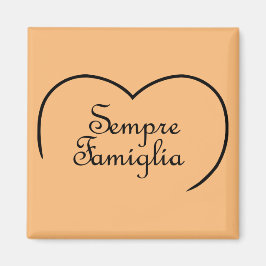 センプリファミイタリアンリア「常に家族」ハート マグネット