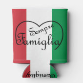 センプリファミイタリアンリア「常に家族」ハート 缶クーラー (裏面)