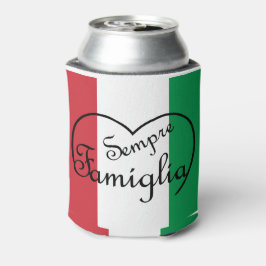 センプリファミイタリアンリア「常に家族」ハート 缶クーラー