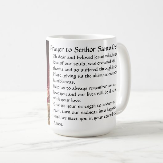 センホールサントクリスト祈りの言葉ムグ コーヒーマグカップ (正面右)