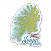 センヤ・ノルウェー島の地図 シール (正面)