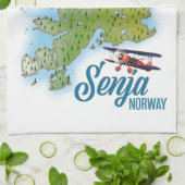 センヤ ノルウェー 島の地図 キッチンタオル (折り畳み)